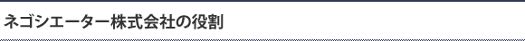 ネゴシエーター株式会社の役割